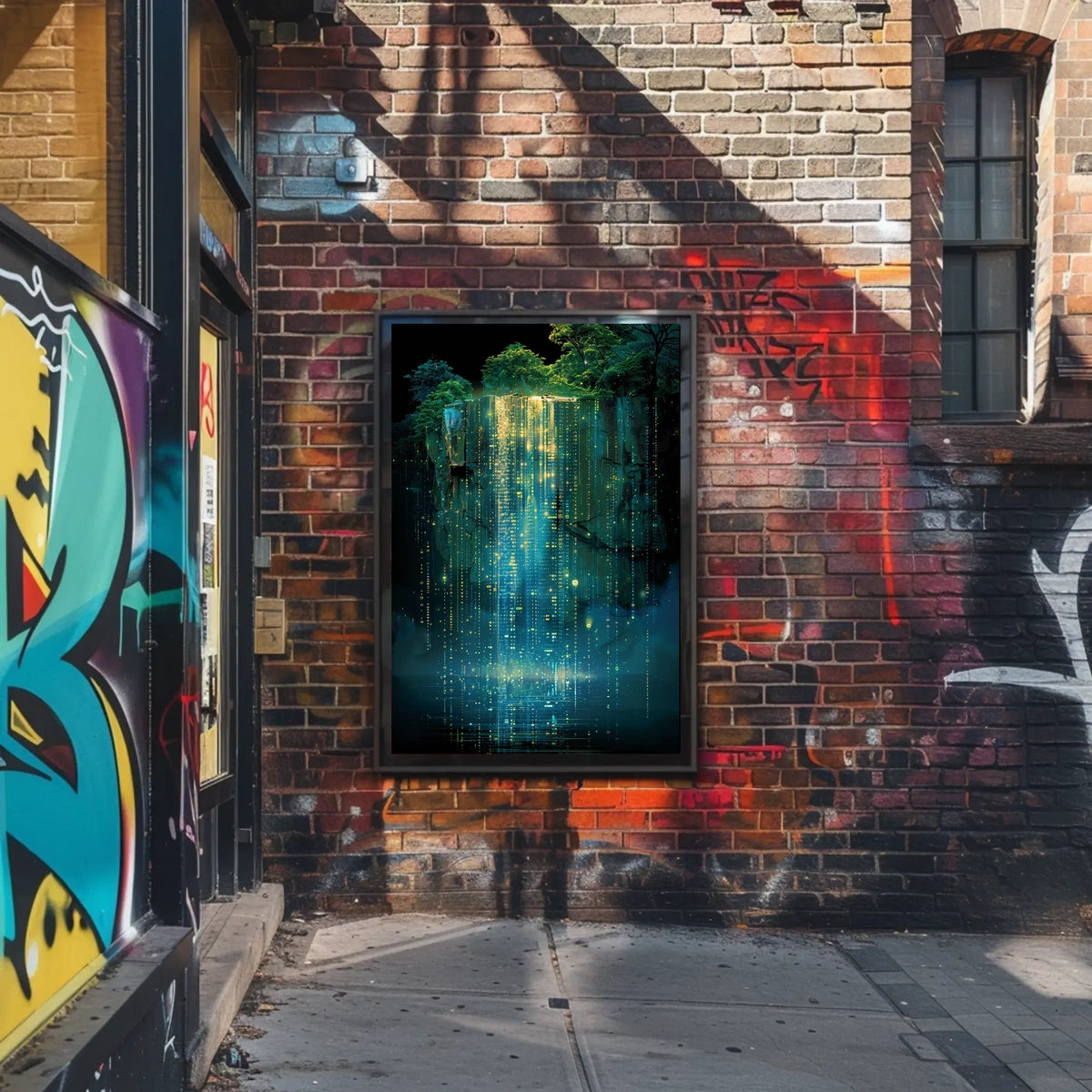 Digital Waterfall Poster