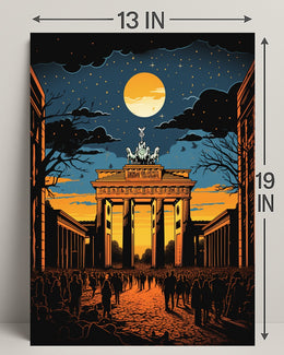 Moonlit Brandenburg Gate Poster