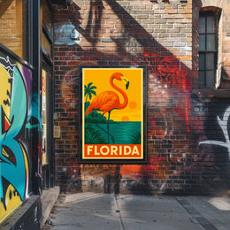 Florida Flamingo Poster