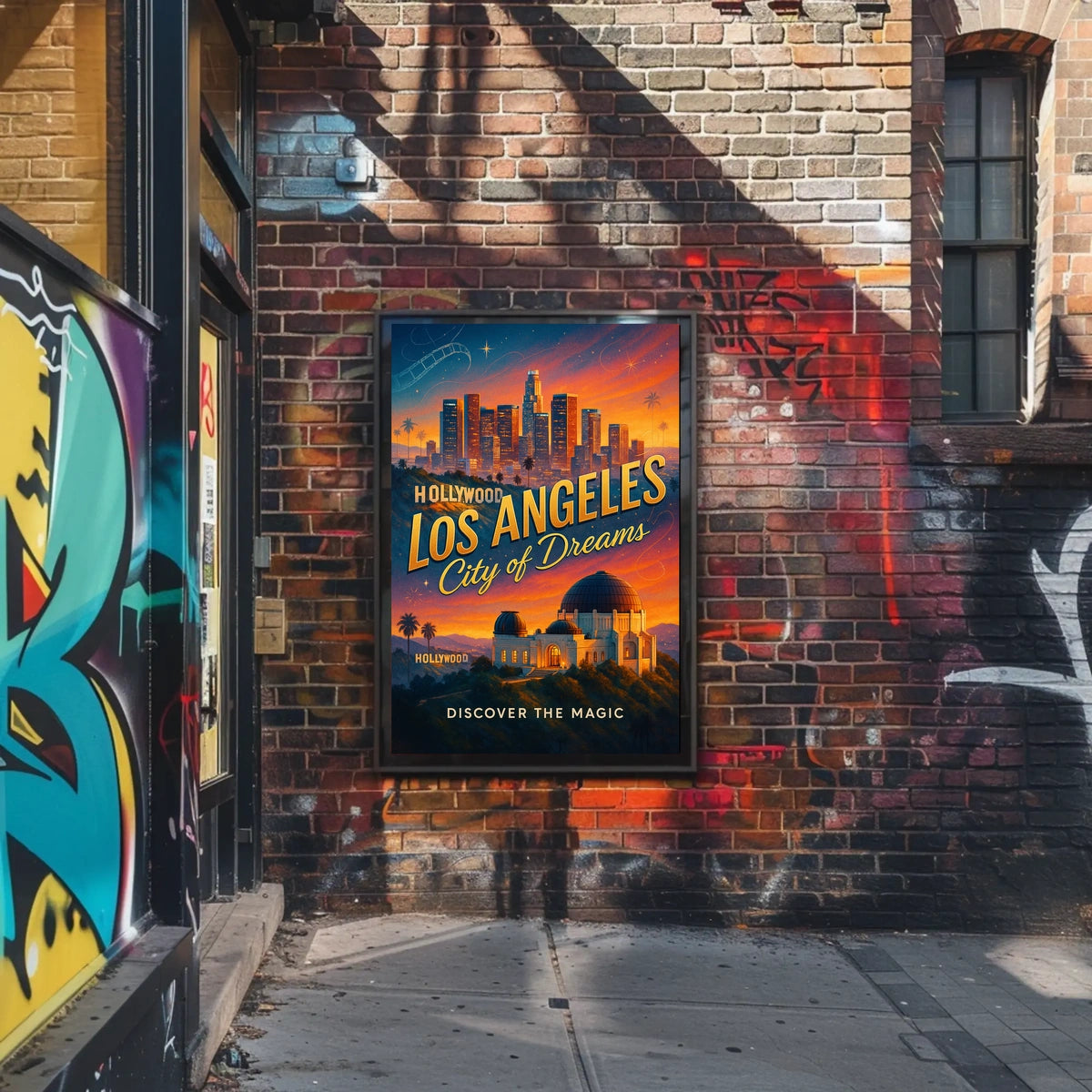 Los Angeles Skyline Vintage Travel Poster Art