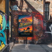 Los Angeles Skyline Vintage Travel Poster Art