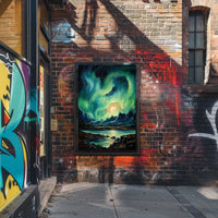 Aurora Borealis Nightscape Art Print National Park Poster