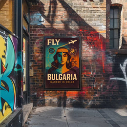 Fly Bulgaria Vintage Travel Poster PosterGoat