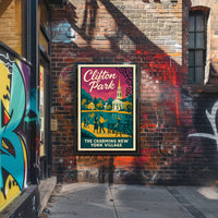 Clifton Park: Vintage Mid-Century New York Travel Poster