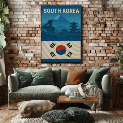 South Korea Patriotic Icons Vintage Heritage Poster