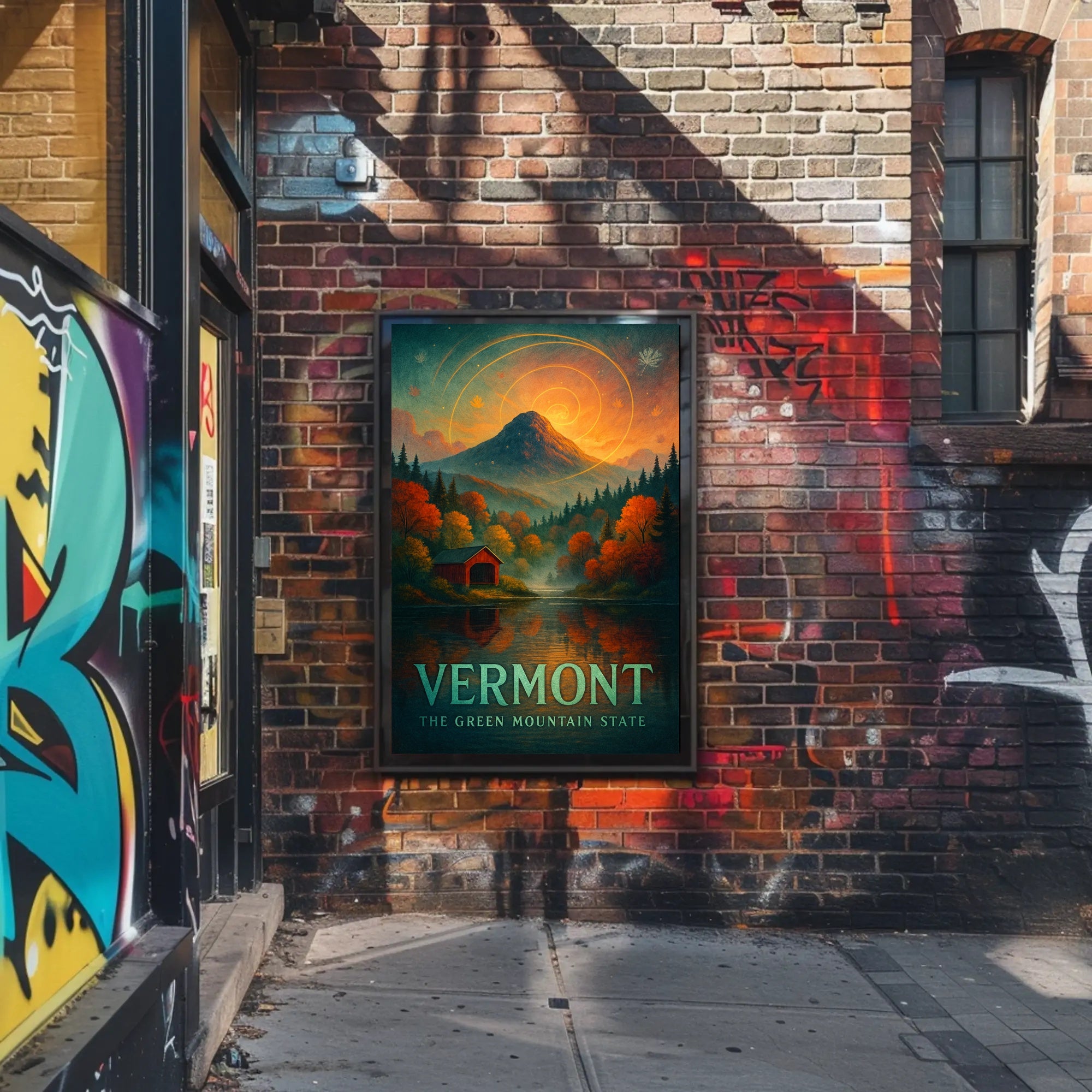 Majestic Autumn Mountain: Artistic Poster