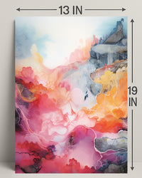 Abstract Colorful Waves Abstract Poster