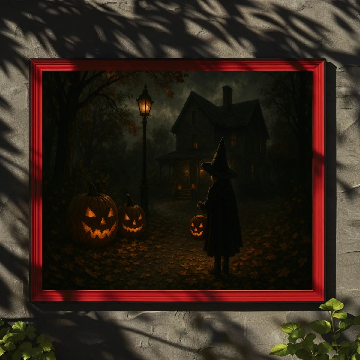 Moonlit Halloween Night Enchantment Gothic Surrealism Fantasy Nocturnal Cityscape Dreamscape Wanderlust Poster