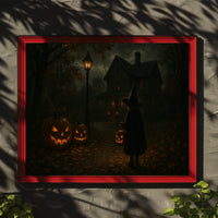 Moonlit Halloween Night Enchantment Gothic Surrealism Fantasy Nocturnal Cityscape Dreamscape Wanderlust Poster