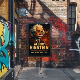 Einstein Nobel Prize 1921 Vintage Science Collectors Poster