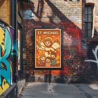 St. Michael Protector In Flames Poster