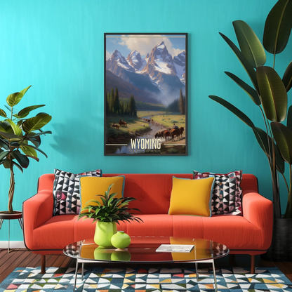 Wyoming United States Vintage Poster