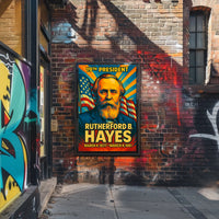 Rutherford B. Hayes 19th President of the United States Colorful Comic Book Style Poster