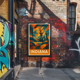 Indiana Abstract Tribute Abstract Poster