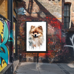Pomeranian Watercolor Poster Wall Art Print