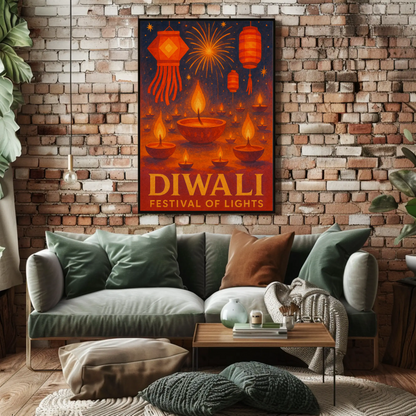 Diwali Festival of Lights Travel Poster