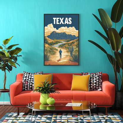 Texas Vintage Poster - Western Landscape