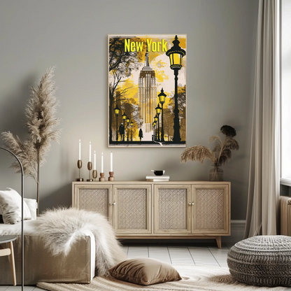 Empire State Building in Autumn Vintage Style Poster