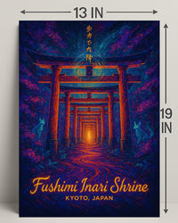 Fushimi Inari Shrine: Enchanted Pathway Fantasy Poster