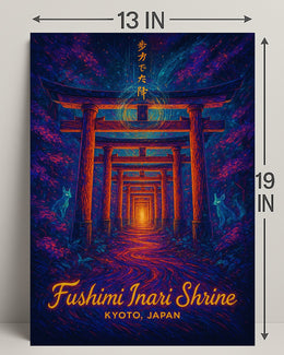 Fushimi Inari Shrine: Enchanted Pathway Fantasy Poster