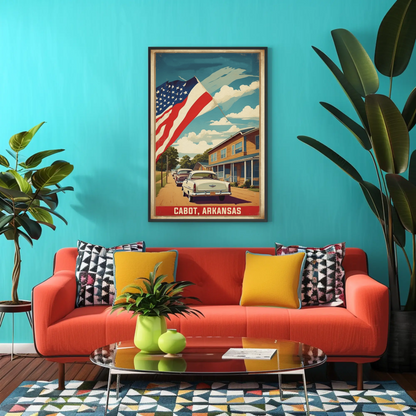 Cabot Arkansas American Scene Art Vintage Travel Poster