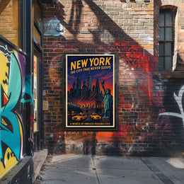 New York City Poster Vintage Travel Urban Wall Art
