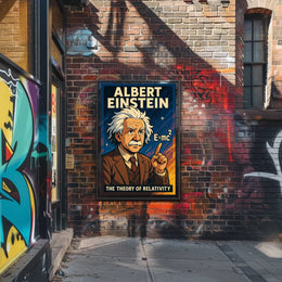 Albert Einstein Relativity Vintage Science Educator Poster