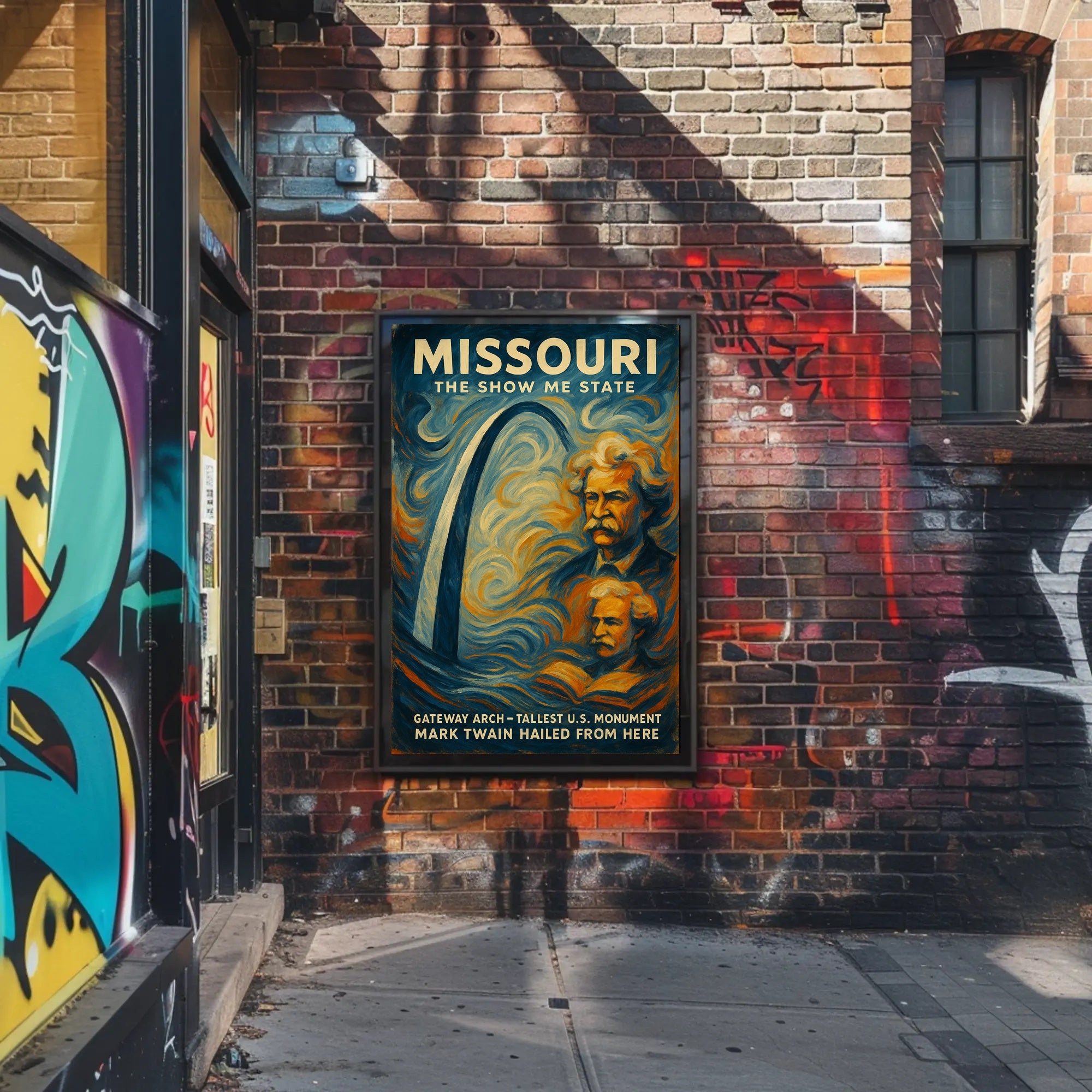 Missouri Gateway Arch Vintage Cultural or Heritage Poster