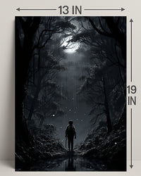 Moonlit Journey Through The Forest Poster