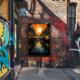 Dreamy Canal At Sunset Poster