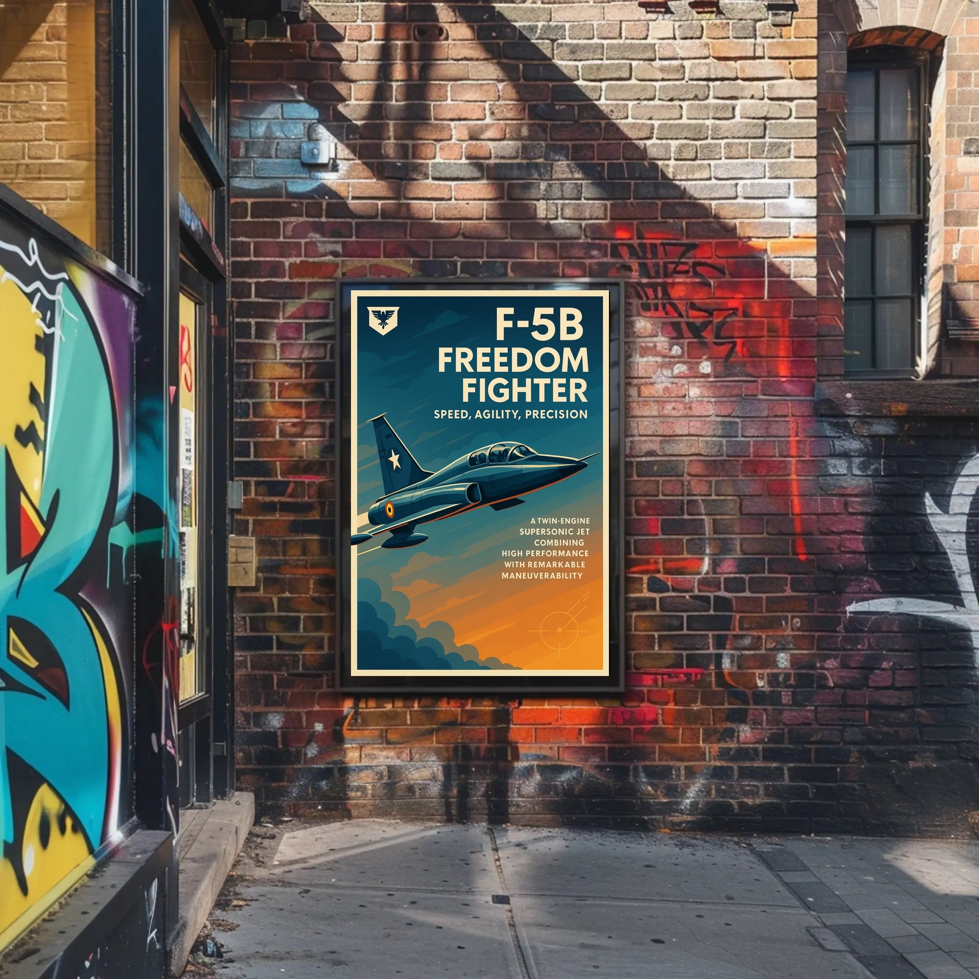 F-5B Freedom Fighter Jet Military Recruitment Poster