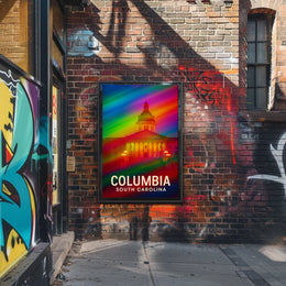 Columbia South Carolina Vibrant Pop Art Poster