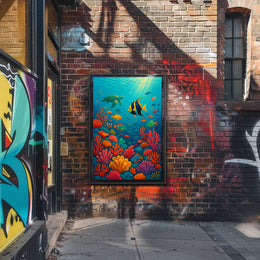 Marine Life Underwater Scene Fish Poster