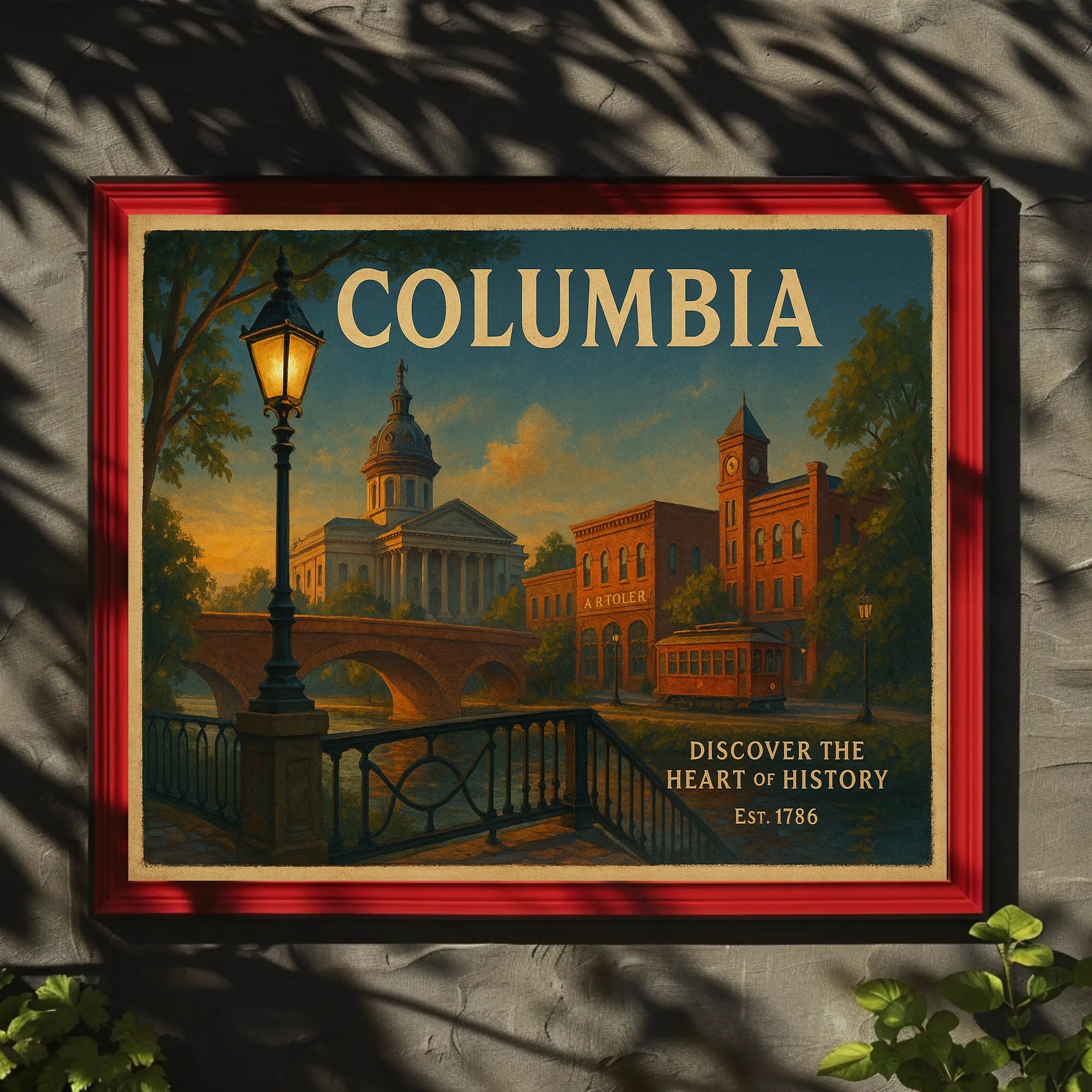 Columbia Historic Charm Travel Poster Print