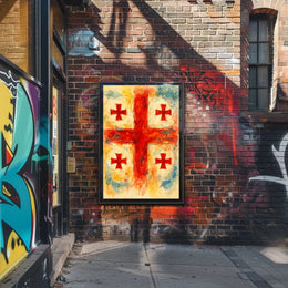 Vibrant Crosses Abstract Watercolor Poster