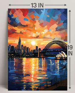 Vibrant Cityscape At Sunset Poster