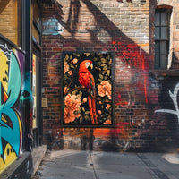 Vibrant Parrot Floral Paradise Poster
