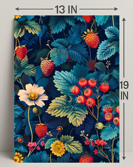 Botanical Strawberry Art Print: Abstract or Artistic Poster