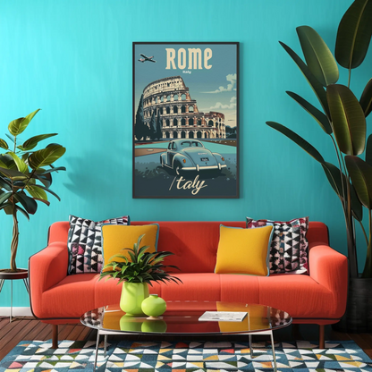 Rome Italy Vintage Travel Poster