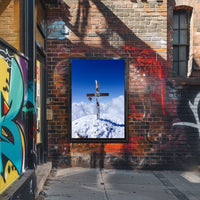 Cross On A Snowy Peak Poster
