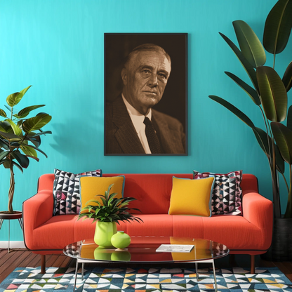 Franklin Roosevelt 32nd President Sepia Photo