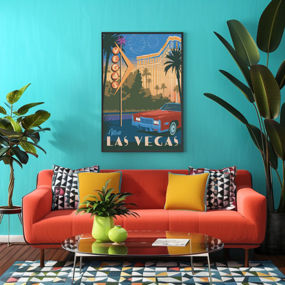Las Vegas Vintage Poster Viva Nightlife