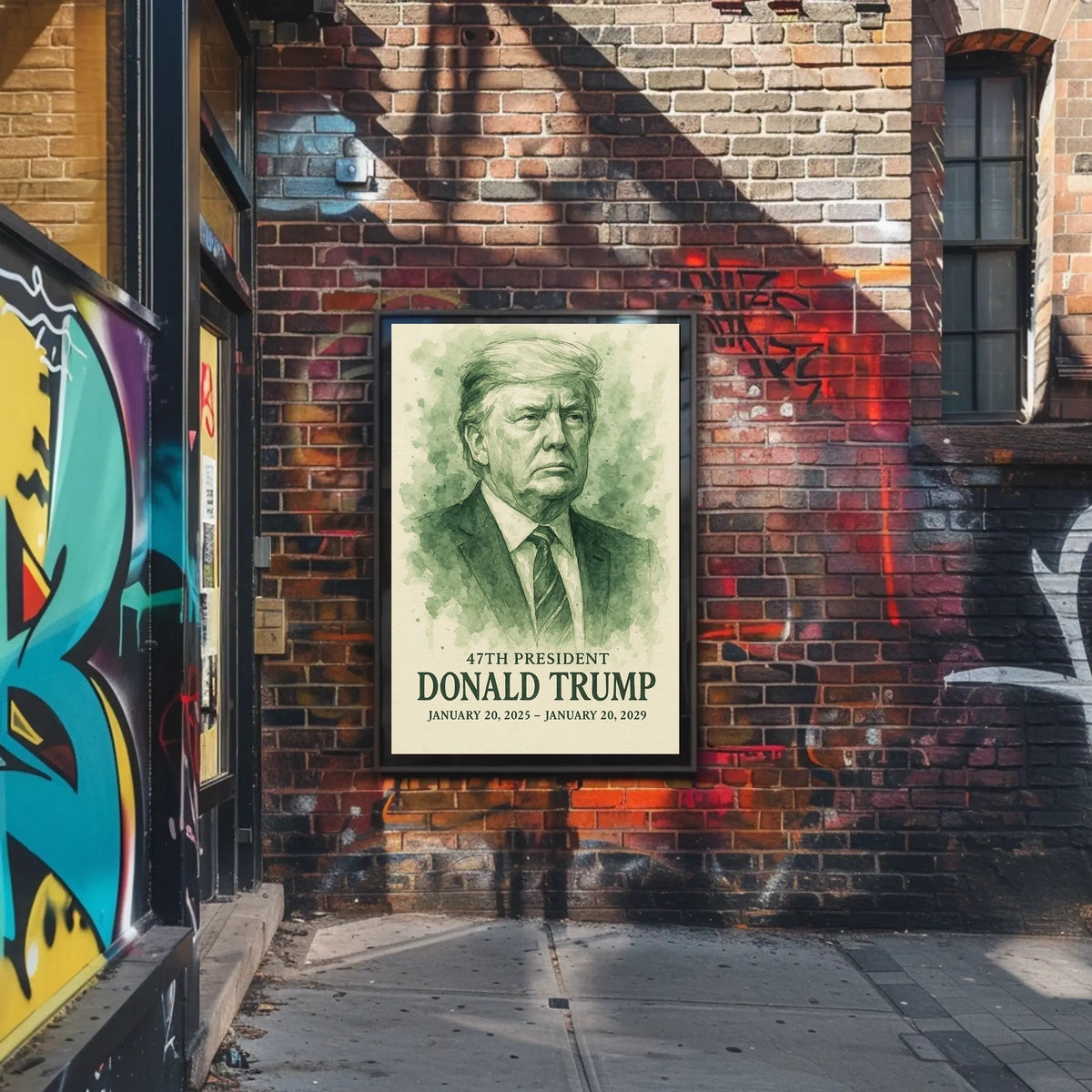 Trump Visionary Waves Watercolor Patriotic Poster