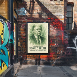 Trump Visionary Waves Watercolor Patriotic Poster