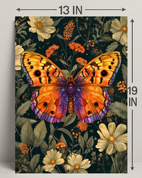 Vibrant Butterfly Garden Art: Abstract or Artistic Poster