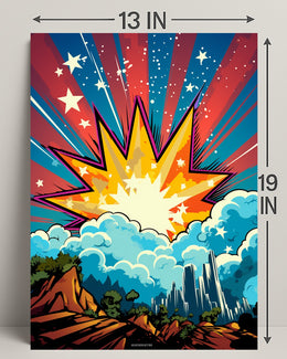 Cosmic Explosion Over Cityscape Poster