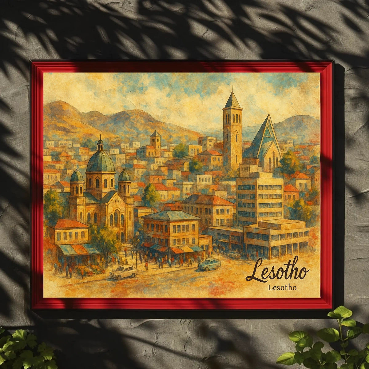 Lesotho Cityscape Poster