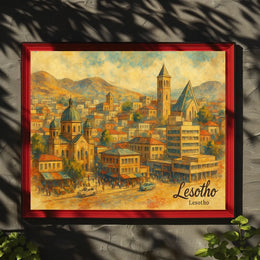 Lesotho Cityscape Poster