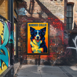 Vibrant Border Collie Portrait Poster