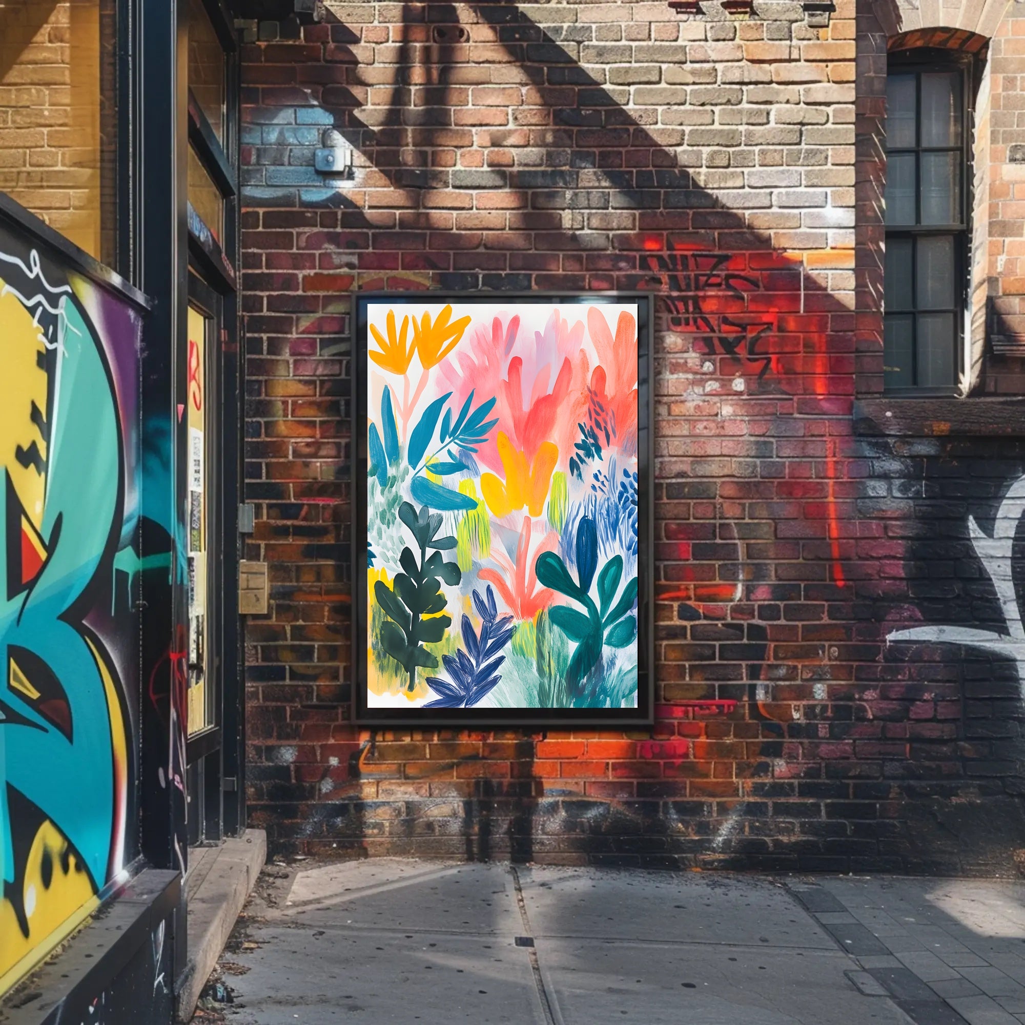 Abstract Foliage Poster Wall Art with Vibrant Colors